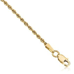 1.85mm 14k Yellow Gold Rope Chain Necklace, 16 Inch